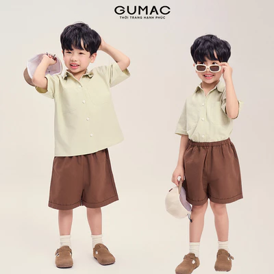 Áo Sơ Mi Bé Trai GUMAC Form Cơ Bản Dễ Mặc Thoải Mái Hằng Ngày AKG04049