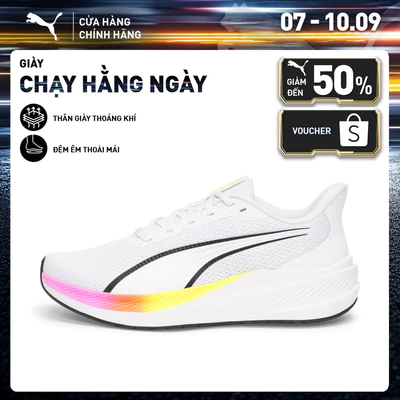 Giày Chạy Bộ PUMA Unisex Dasher Lite White-Poison Pink Màu Trắng