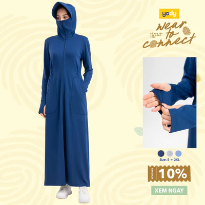 Áo chống nắng nữ YODY dáng dài chống tia UV 99% áo khoác toàn thân thoáng mát thoải mái WESJ25S002