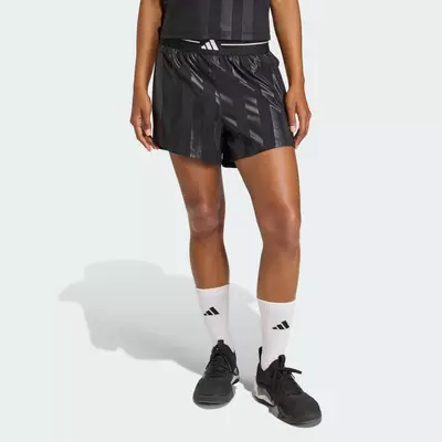 adidas Gym & Training & Phong cách sống Quần Short Dệt Dập Nổi 3 Gạch Hyperglam Nữ Đen KD7025