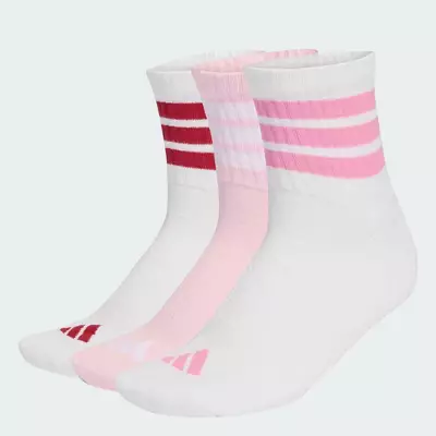 adidas Phong cách sống BỘ 3 ĐÔI TẤT CỔ TRUNG SPORTSWEAR ĐỆM ÊM 3 GẠCH Unisex trắng KC9616