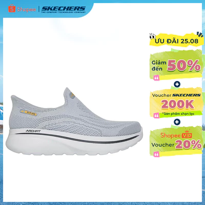 Giày Thể Thao Nam Skechers Slip-Ins GOwalk Arch Fit N-Joy Dale Đi Bộ-217076-GRY APMA