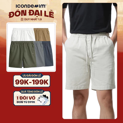 Quần Short Kaki Nam Lưng Thun ICONDENIM Fabric Thoáng Mát Trẻ Trung QSID0137