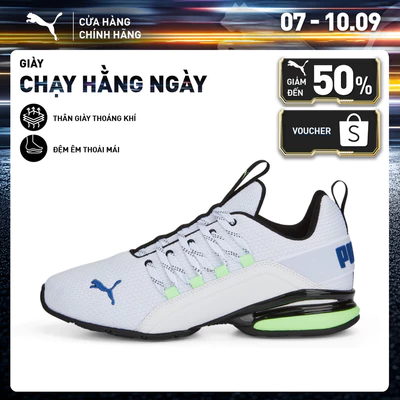 Giày Chạy Bộ PUMA Nam Axelion Refresh White-Fizzy Lime-Clyde Royal Màu Trắng