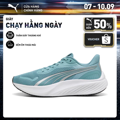 Giày Chạy Bộ PUMA Unisex Pounce Lite Baltic Sea Blue-White-Black-Silver Màu Xanh