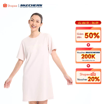 Short Sleeve Dress Nữ Skechers Lifestyle Physical Academia CollectionIconic Short Sleeve-L125W043-0480 Online Sale