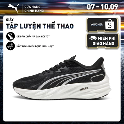 Giày Chạy Bộ PUMA Nam Velocity NITRO 4 Black- Silver Màu Đen