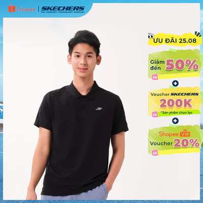 Polo Tee Nam Skechers Walking Performance Polo Tee - SP126M100-0018