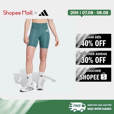 [Duy nhất 8.8 - VOUCHER 30%]adidas Gym & Training Quần Short Legging 3 Sọc Optime Essentials Nữ màu xanh lá JY2147