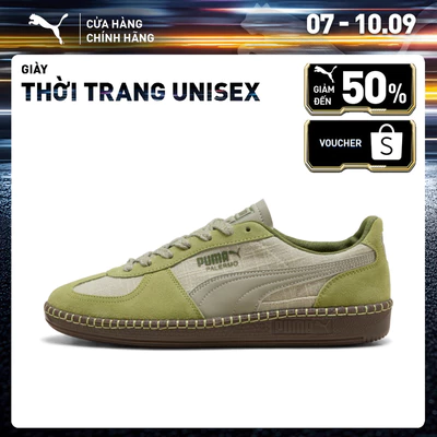 Giày Thời Trang PUMA Unisex Palermo STRAW Pebble Gray-Gum Màu Be