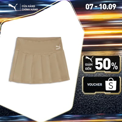 Váy Thời Trang PUMA Nữ CLASSICS Pleated Mini Skirt Oak Branch Màu Be