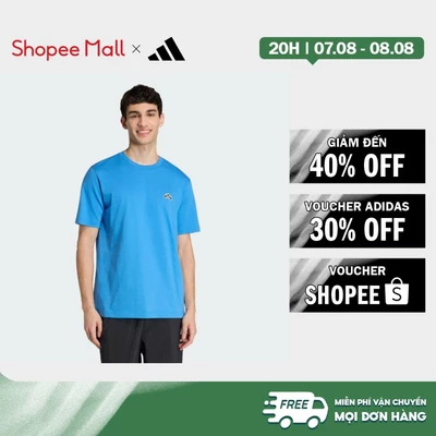 [Duy nhất 8.8 - VOUCHER 30%]adidas Phong cách sống ÁO THUN GRAPHIC SUMMER SLIDE CÓ VIỀN Nam Màu xanh da trời JZ4996