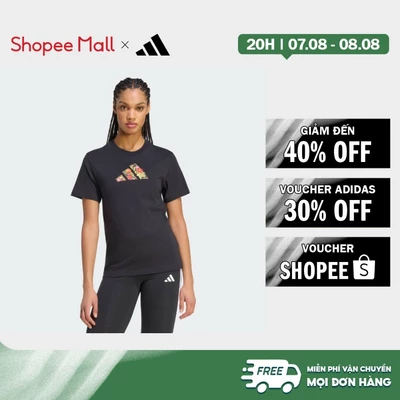 [Duy nhất 8.8 - VOUCHER 30%]adidas Phong cách sống ÁO THUN DÁNG CHUẨN GRAPHIC HOA Nữ Đen KT2766