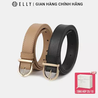 Thắt lưng nữ ELLY ED50 khóa xỏ kim da thật cao cấp dây nịt nữ thời trang chính hãng