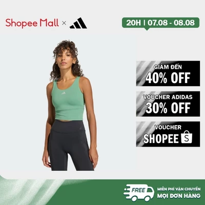 [Duy nhất 8.8 - VOUCHER 30%]adidas Gym & Training Áo Tank Nâng Đỡ Nhẹ 3 Stripes Studio All Me Nữ màu xanh lá HZ0876