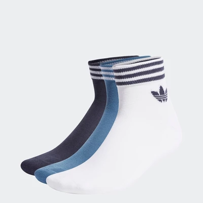 adidas Phong cách sống Tất Trefoil cao đến cổ chân 3 đôi Unisex trắng HL1704
