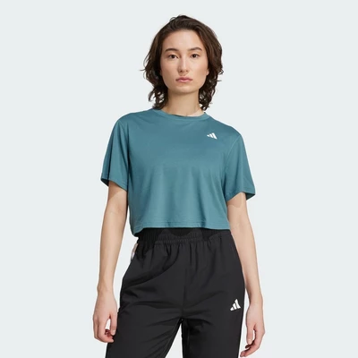 adidas Gym & Training Áo Thun Tập Luyện Dáng Boxy Train Essentials Nữ màu xanh lá JY2218