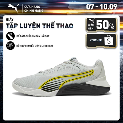 Giày Tập Luyện PUMA Unisex Fuse 4.0 Cool Light Gray-Black-Lux Lime Màu Xám