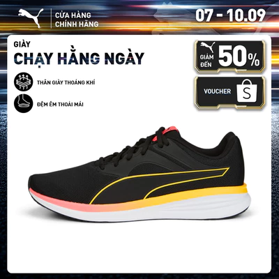 Giày Chạy Bộ PUMA Unisex Transport Black-Sunset Glow-Sun Stream Màu Đen