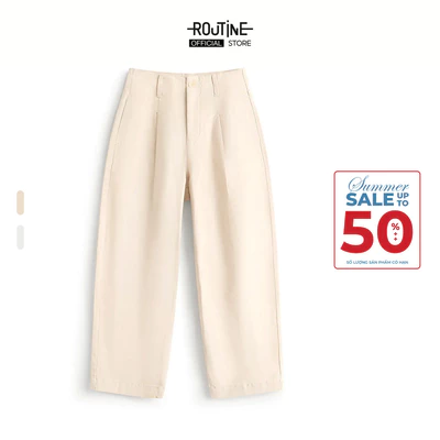 Quần Kaki Nữ Lưng Liền Form Cocoon - Routine 10S25PCAW005