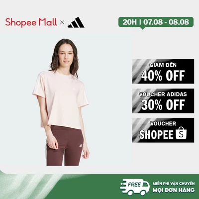 [Duy nhất 8.8 - VOUCHER 30%]adidas Phong cách sống Áo Crop Top Single Jersey 3 Sọc Essentials Nữ Hồng IY4227