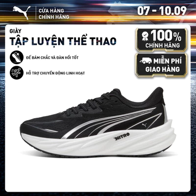 Giày Chạy Bộ PUMA Nữ Velocity NITRO 5 Wns Black-White Màu Đen