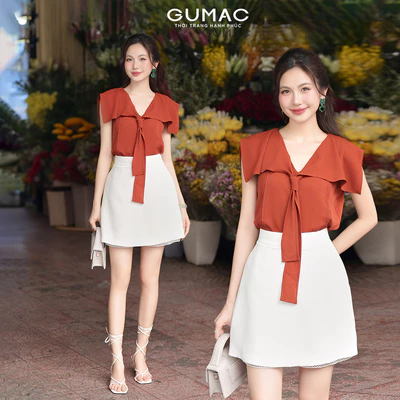 Áo kiểu nữ GUMAC cổ rũ  AF01085