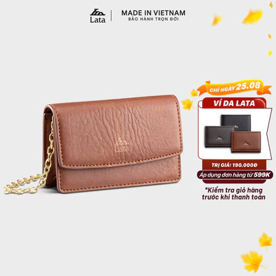 Ví Lata (Thời trang nữ phối dây đeo chéo - Ví da VN78)