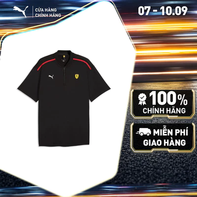 Áo Thun Thể Thao PUMA Nam Ferrari Premium CS Polo Black Màu Đen