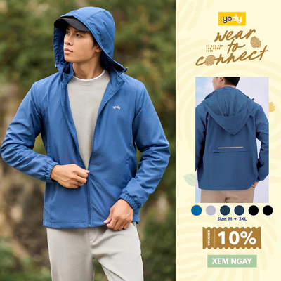 Áo khoác gió nam YODY thông minh cản gió chống thấm nước cản bụi MCWC25A037