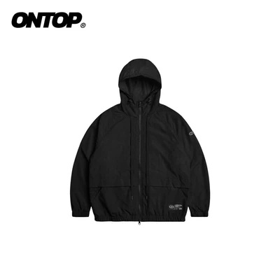 Áo khoác gió trekking nam ONTOP vải dù nhăn mỏng nhẹ thoáng khí có mũ chống nắng Airflow Windbreaker Jacket | O-AK18-D