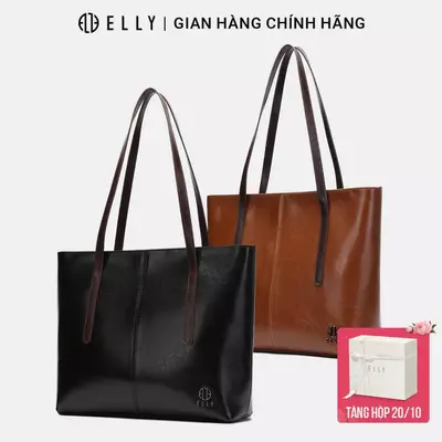 Túi xách nữ da thật ELLY ET194 túi xách tay đeo vai công sở cao cấp sang trọng