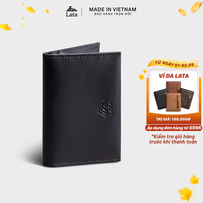 Ví nam da bò Lata (Thời trang nam đựng namecard nhỏ gọn - Ví da thật LVN106)