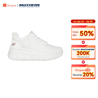 Giày Thể Thao Nữ Skechers BOBS Sport B Flex Hi Lateral Force Thường Ngày - 117389-WHT Air-Cooled Memory Foam