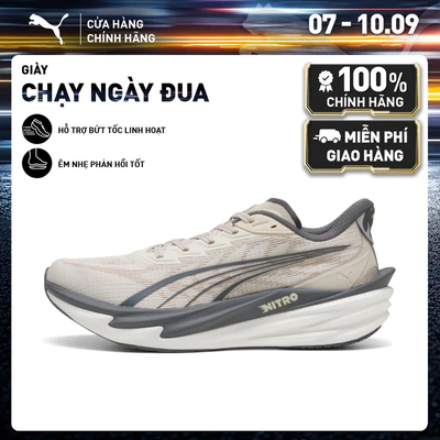 Giày Chạy Bộ PUMA Nam Deviate NITRO 4 Alpine Snow-Slate Sky Màu Trắng
