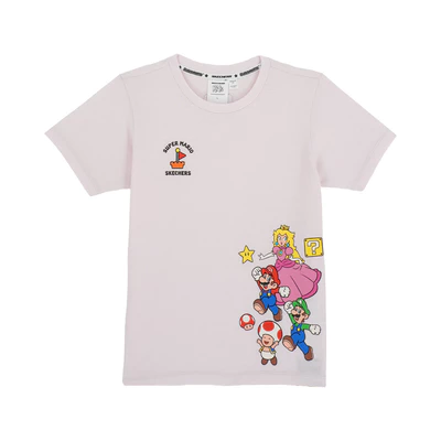 Áo Thun Tay Ngắn Trẻ Em Skechers Nintendo Super Mario Short Sleeve Tee - SL325K550-010R