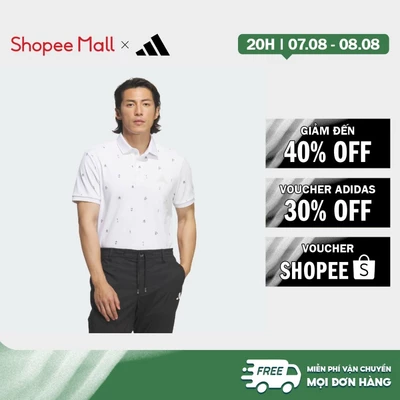 [Duy nhất 8.8 - VOUCHER 30%]adidas Golf MONOGRUM SHORT SLEEVE POLO Shirt Men White JY8222