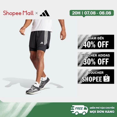 [Duy nhất 8.8 - VOUCHER 30%]adidas Chạy Quần Short 2 Trong 1 3 Sọc Own the Run Nam Đen IQ3808