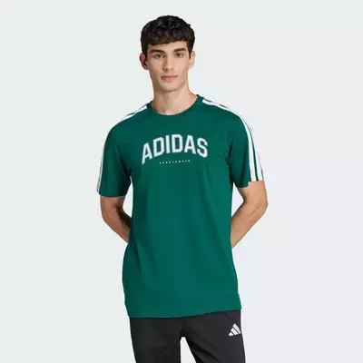 adidas Phong cách sống Áo Thun Graphic Dạng Đường Nét Codes Phong Cách Học Đường Nam màu xanh lá JJ3869
