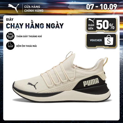 Giày Chạy Bộ PUMA Unisex Softride Carson 2 Pulse Alpine Snow-Black Màu Trắng