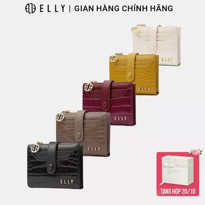 Ví da nữ ELLY EVH108 ví cầm tay da tổng hợp cao cấp nhiều ngăn thời trang thanh lịch
