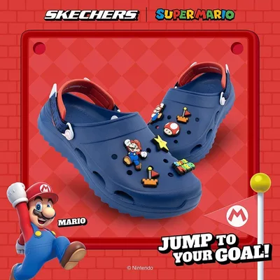 Giày Clog Nam Skechers Nintendo Foamies Surge - 802027-NVY