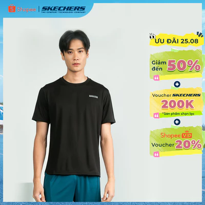 Áo Thun Tay Ngắn Nam Skechers Walking Performance Short Sleeve Tee - SP325M365-0018