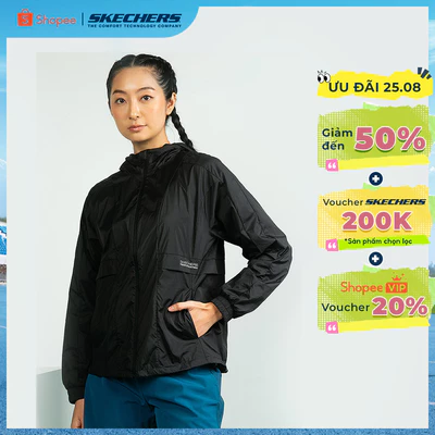 Áo Khoác Có Nón Nữ Skechers Walking Performance Hooded Jacket - SP325W346-0018