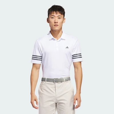 adidas Đánh gôn Áo Polo 3 Sọc Nam trắng IU4359
