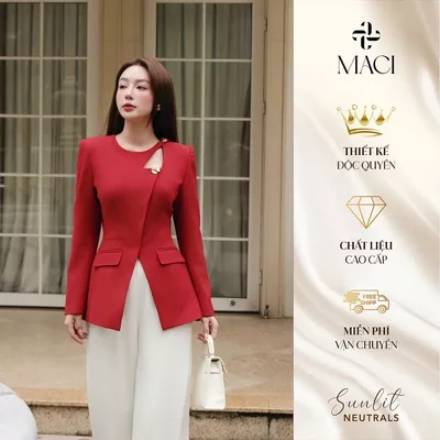 Áo Kí Giả Cổ Tròn Cách Điệu Chất Chéo Hàn MACI MCAABDO0209 Thời Trang Nữ Thiết Kế Độc Quyền