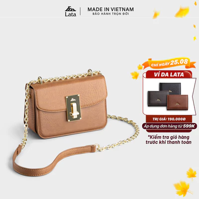 Túi Lata (Thời trang nữ dự tiệc phối khóa - Túi đeo chéo da HN112)