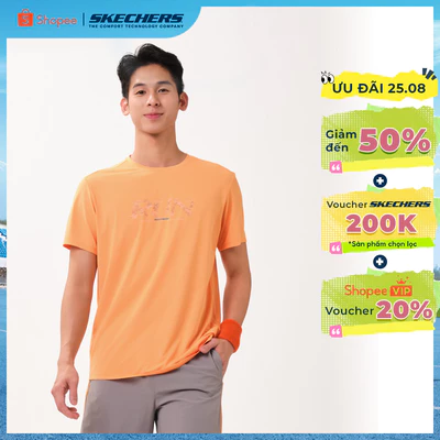 Áo Thun Tay Ngắn Nam Skechers Running Performance Short Sleeve Tee - SP226M127-02YM