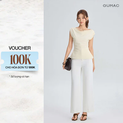 Quần Tây Nữ GUMAC Form Ống Rộng Chất Cotton Silk Mềm Mịn Cao Cấp BQE00007 - QG06022
