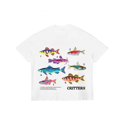 TheGlam CHÍNH HÃNG - Áo Thun Trắng Boxy "CRITTERS" UNISEX Áo Hè - TS04-02
